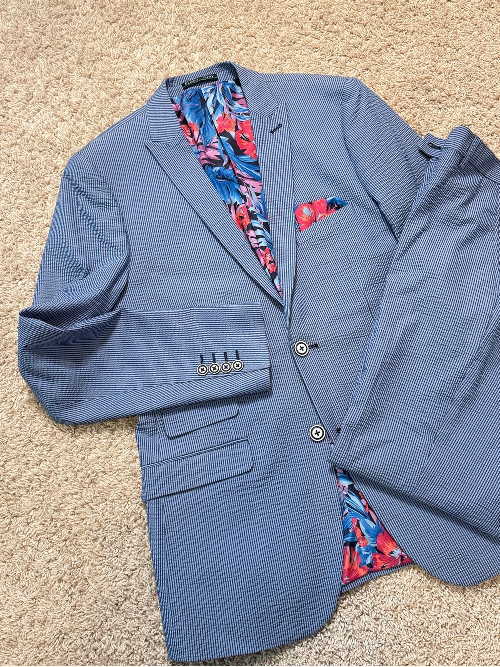 Paisley & Gray Ashton Men's Slim Fit Suit Jacket Peak Lapel, Stylish Design 38R - Picture 2 of 16